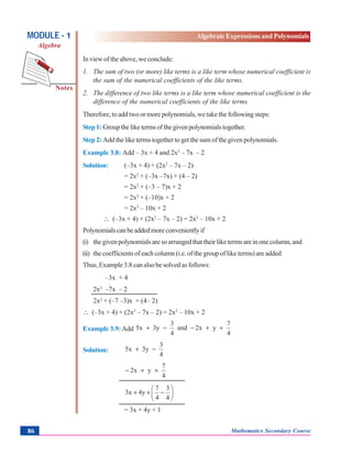 Algebraic expressions and polynomials | PDF