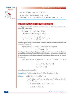 Algebraic expressions and polynomials | PDF