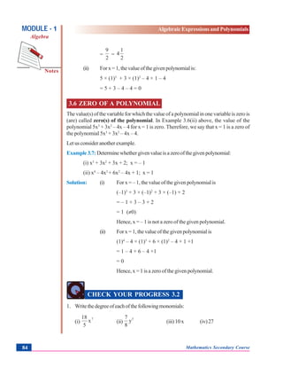 Algebraic expressions and polynomials | PDF