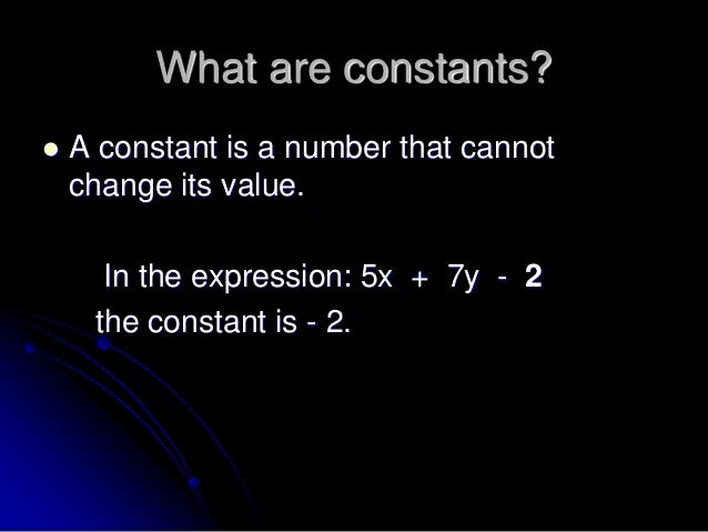 Algebraic Expressions And terms 1 Algebraic expressions and terms 1