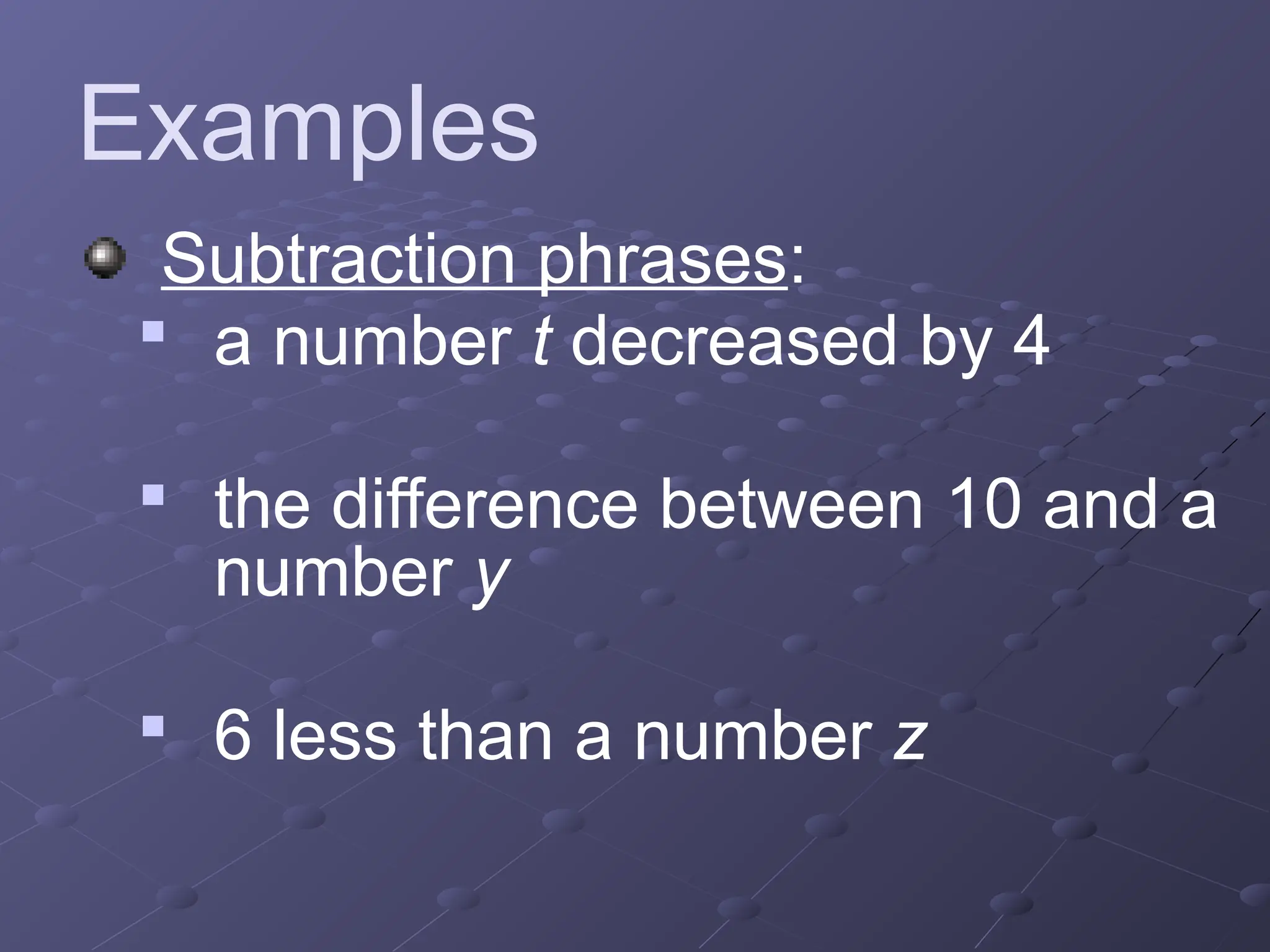 Algebraic expressions review of four basic operations | PPTX