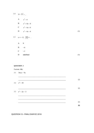 GRADE 9 ALGEBRAIC EXPRESSIONS PRACTICE QUESTIONS.pdf
