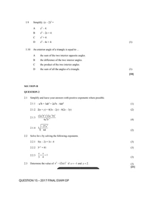 GRADE 9 ALGEBRAIC EXPRESSIONS PRACTICE QUESTIONS.pdf