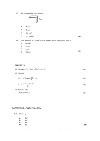 GRADE 9 ALGEBRAIC EXPRESSIONS PRACTICE QUESTIONS.pdf