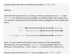 Algebraic Inequalities(solving, graphing and determining interval ...
