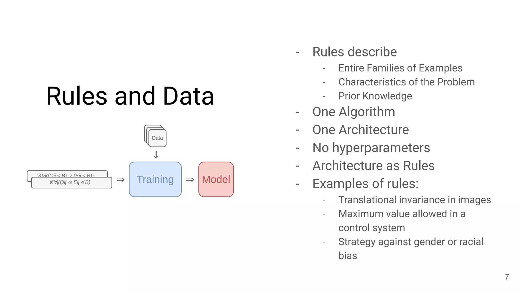 Algebraic Machine Learning - On changing the rules of the game