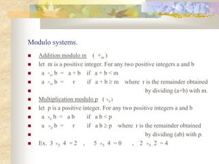 Modulo Formel Algebraic structures | PPT