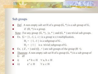 Algebraic structures | PPT