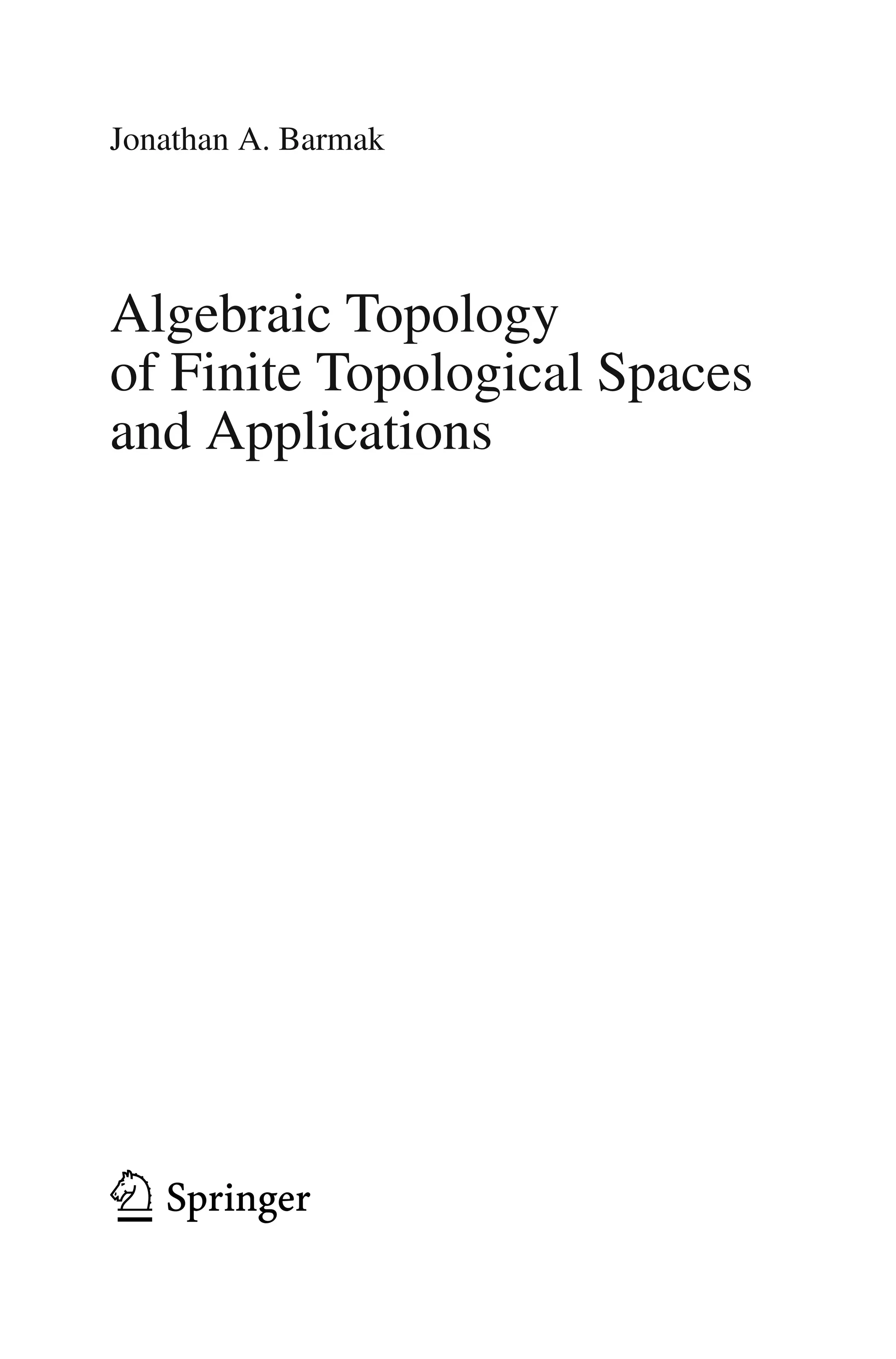 Algebraic topology of finite topological spaces and applications | PDF ...