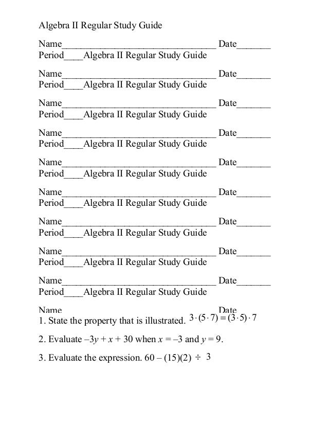 Algebra Ii Study Guide algebra-ii-study-guide