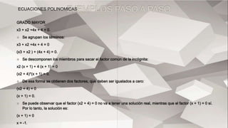 ECUACIONES POLINOMICAS
 