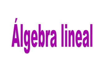 Álgebra lineal 