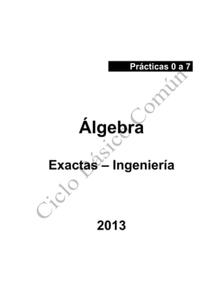 Prácticas 0 a 7
Álgebra
Exactas – Ingeniería
2013
 
