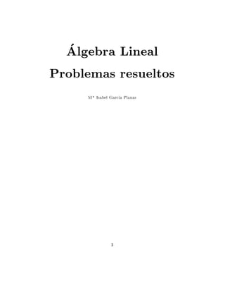 Algebra Lineal
Problemas resueltos
     M a Isabel Garc a Planas




                3
 