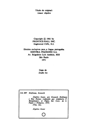 Algebra linear hoffman e kunze