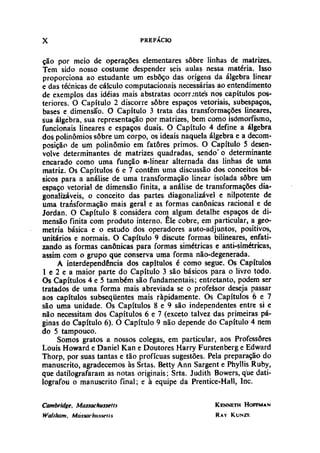Algebra linear hoffman e kunze