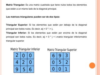 Matriz Diagonal Inferior Algebra matricial | PPTX