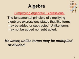 Algebra new is a powerpoint presentation that teaches a person all ...