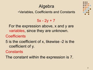 Algebra new is a powerpoint presentation that teaches a person all ...
