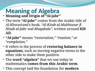 Algebra_of_Al-Khwarizmi-1.pptx. History of Math | PPTX