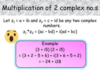Algebra of complex numbers | PPTX