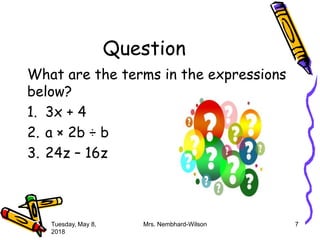 Algebra PowerPoint Mrs. N. Wilson | PPT
