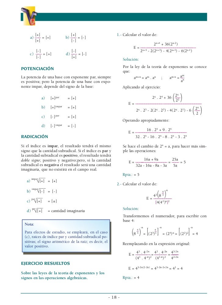 Leyes de exponentes (resueltos)
