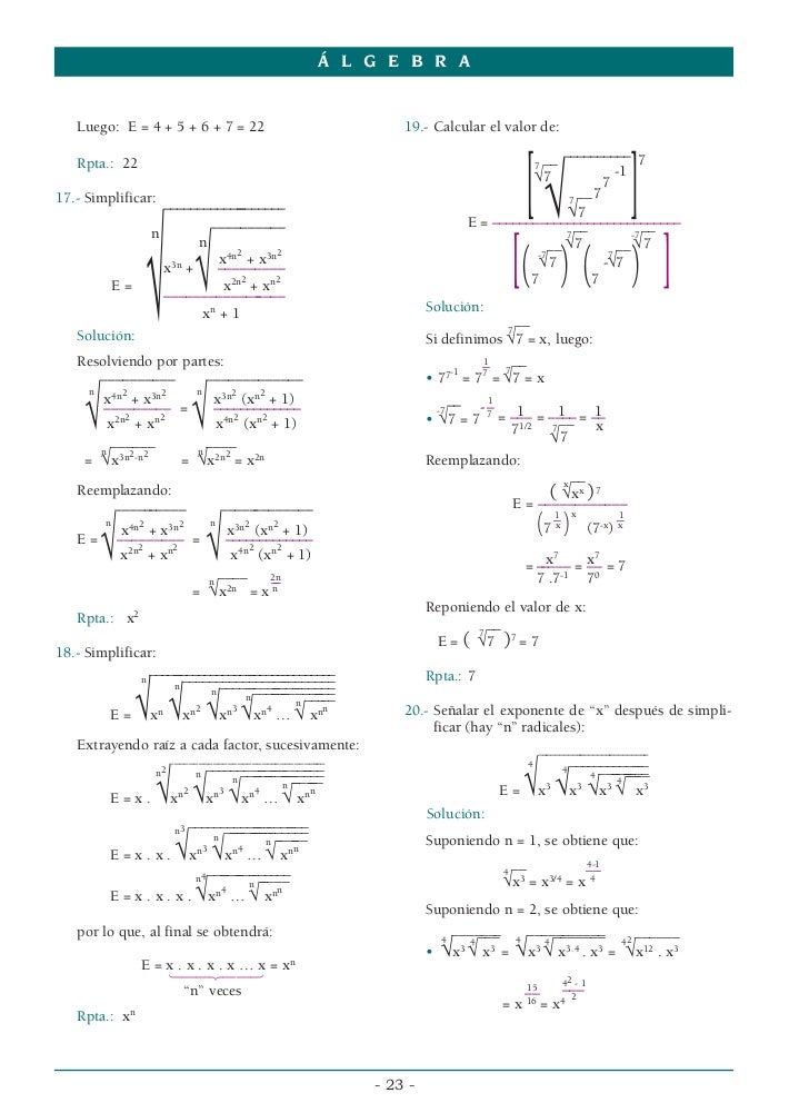 Leyes de exponentes (resueltos)
