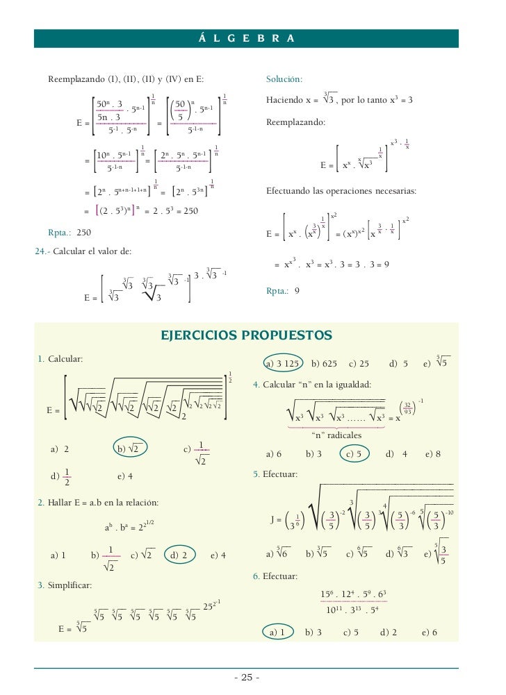 Leyes de exponentes (resueltos)