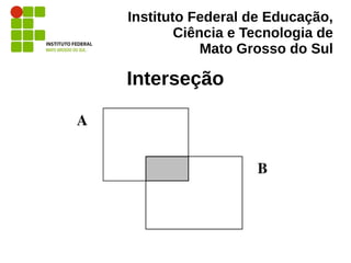 Instituto Federal de Educação,
Ciência e Tecnologia de
Mato Grosso do Sul
Interseção
 