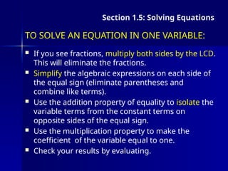 Algebra A BASIC REVIEW INTERMEDICATE ALGEBRA | PPTX