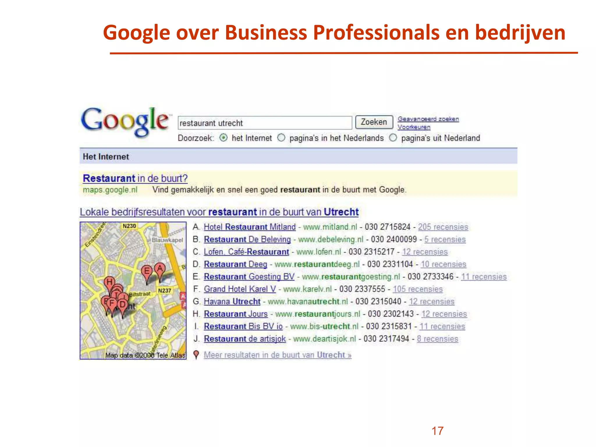 Google over Business Professionals en bedrijven 17myreputation // Personal branding revolution