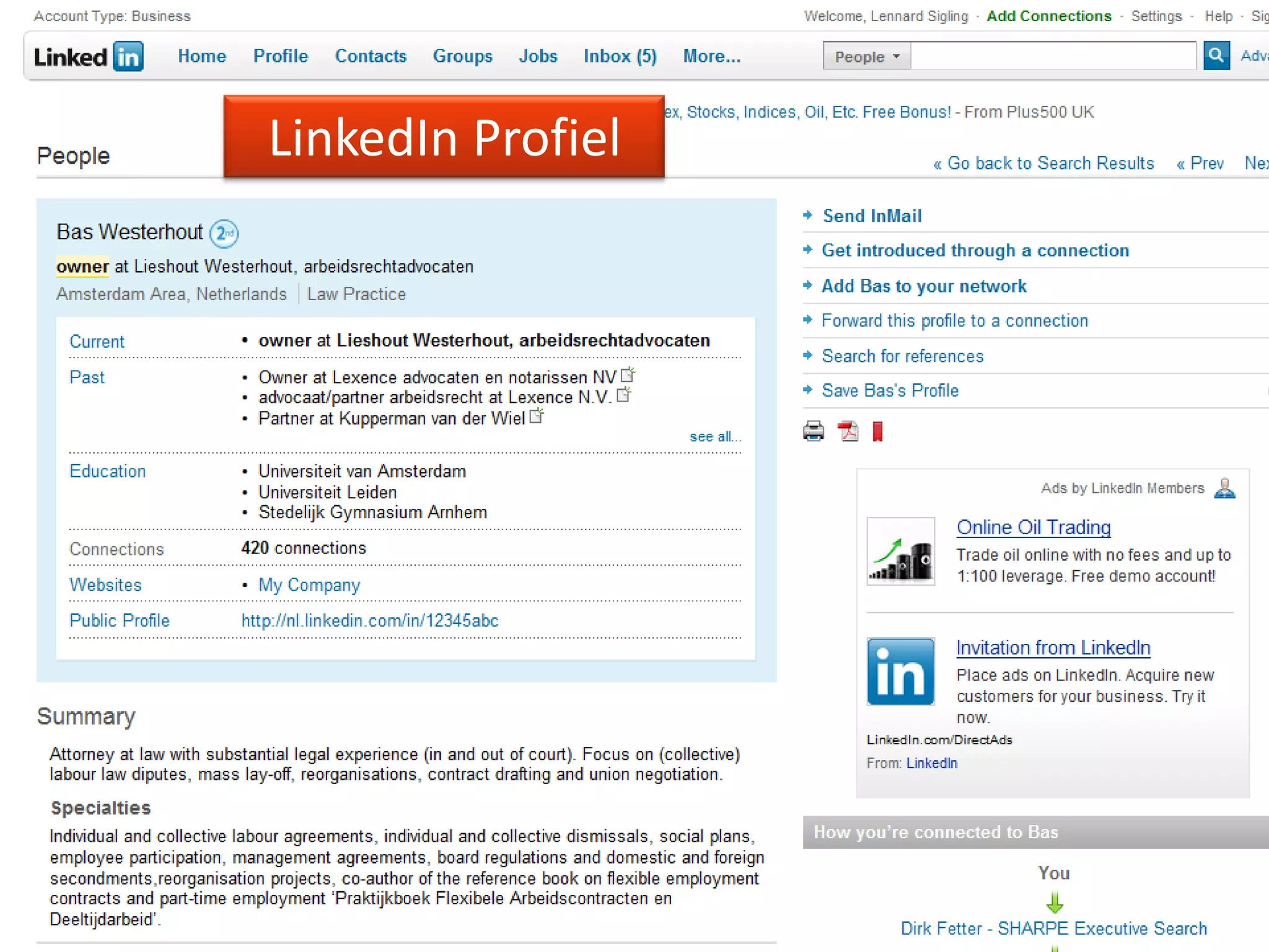 LinkedIn Profiel