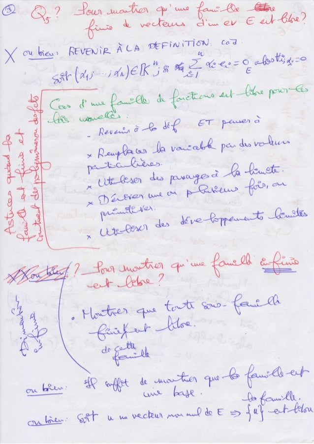 FICHE MÉTHODE POUR L ALGÈBRE LINÉAIRE EN L1 - PDF