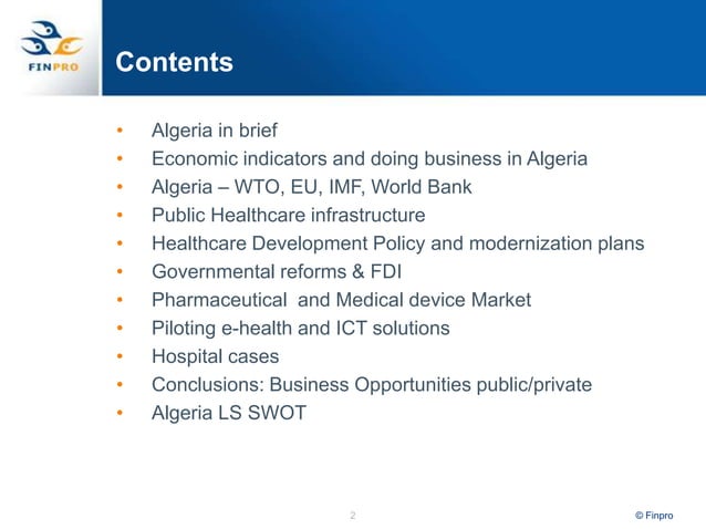 Algeria Health Sector overview. Heli Pasanen-Zentz, Finpro.