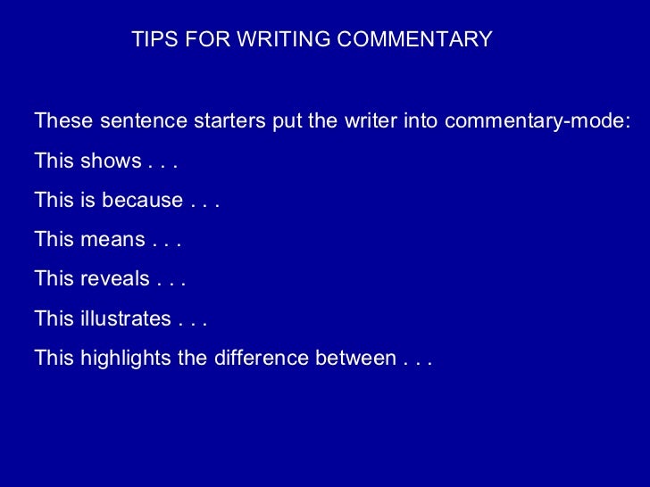 How are commentary essays written?