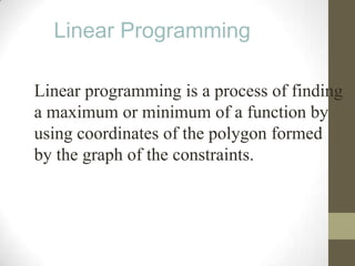 Alg II 3-4 Linear Programming | PPT