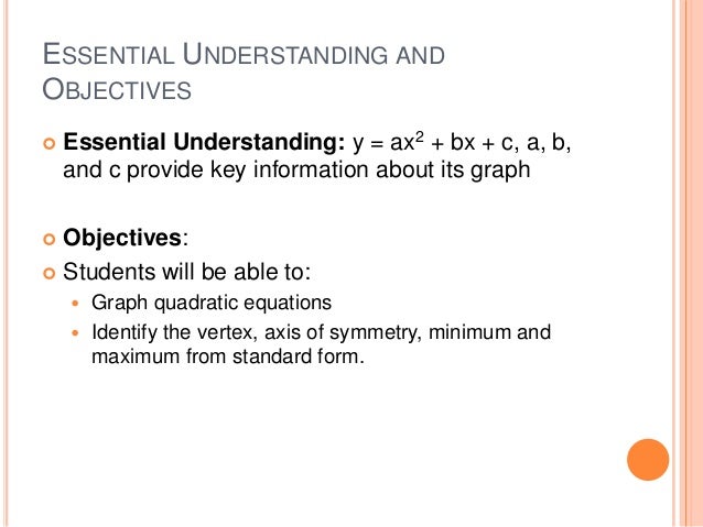 alg ii unit 4 2 standard form of a quadratic function 4 2 standard form of a quadratic function