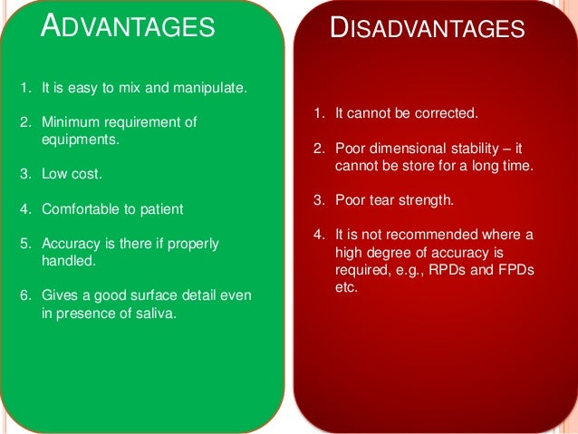 USES OF ALGINATE HYDROCOLLOID ï¢ It is used for impression making - when there are undercuts - in mouth with excessive flow...
