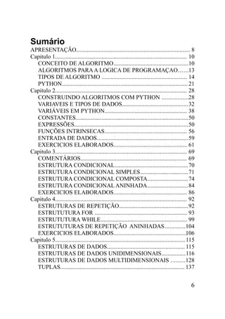Algoritmos e lógica de programação com Python | PDF