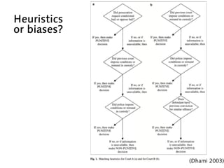 Heuristics
or biases?
(Dhami 2003)