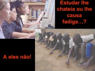 Estudar lhe chateia ou lhe causa fadiga…? A eles não! 
