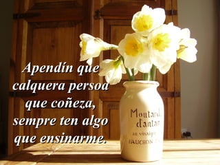 Apendín queApendín que
calquera persoacalquera persoa
que coñeza,que coñeza,
sempre ten algosempre ten algo
que ensinarme.que ensinarme.
 