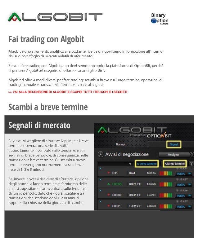 Algobit Guida Manuale Pdf Segnali Opzioni Binarie Binaryoptioneurope