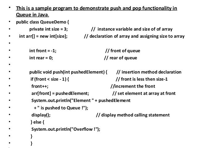 enqueue dequeue java example enqueue dequeue java example