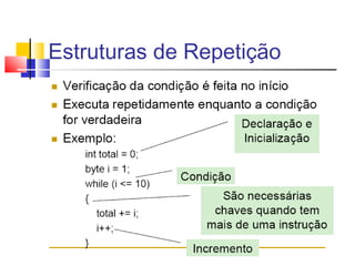 Estruturas de Repetição 
 