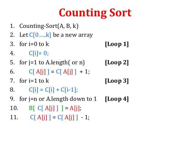 Counting Sort and Radix Sort Algorithms