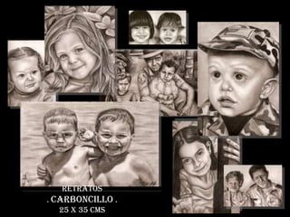 Retratos. Carboncillo .  25 x 35 cms  