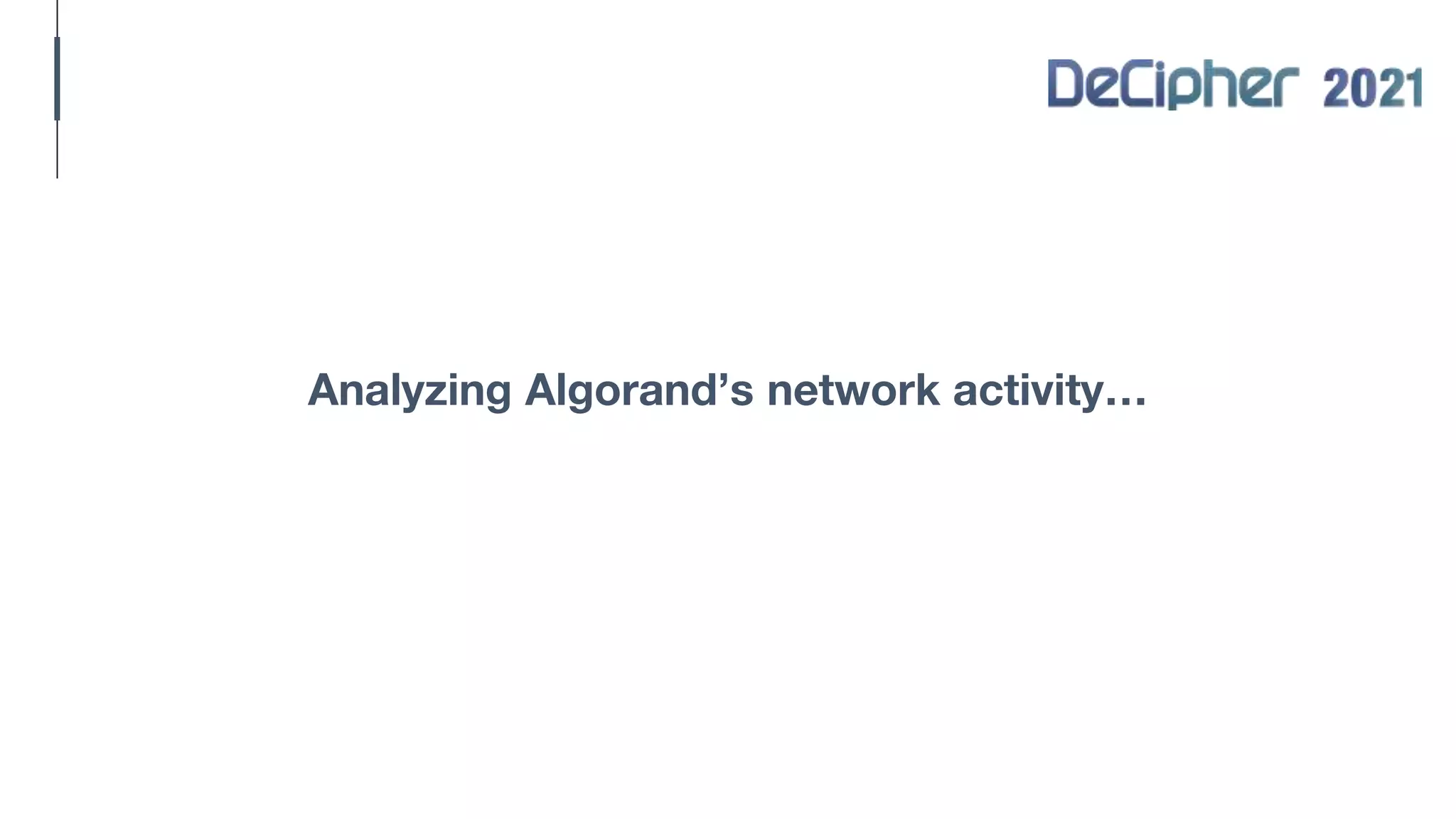 Analyzing Algorand’s network activity…
 