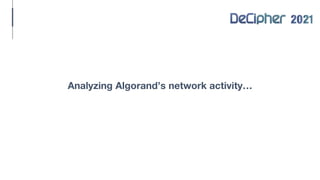 Analyzing Algorand’s network activity…
 